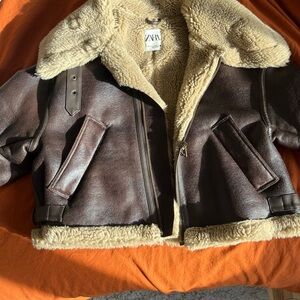 Zara Brown Shearling Jacket